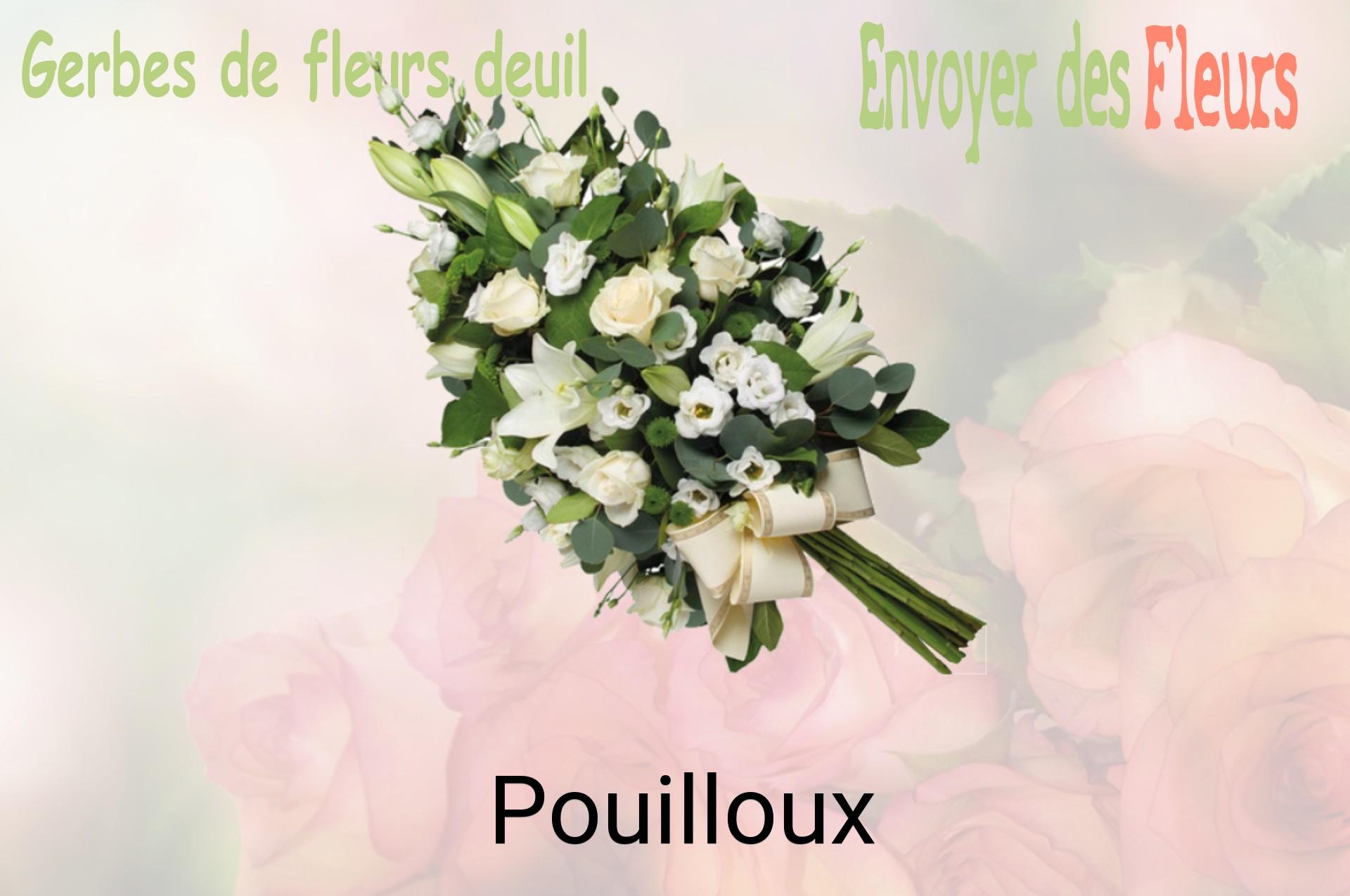 Gerbe de fleurs de deuil livrée à Pouilloux